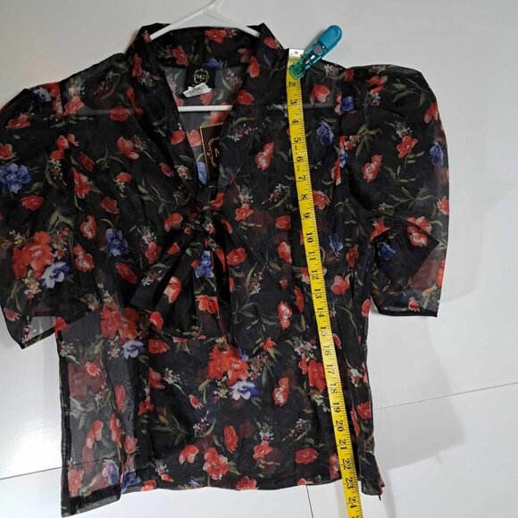 Blouse Women's Floral Multi-Color M2 By Mocha Apparel Size‎ Large - Picture 9 of 13